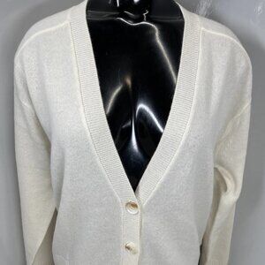 Majestic Filatures Women’s 100% Cashmere Gilet Cardigan Size S Ivory Milk